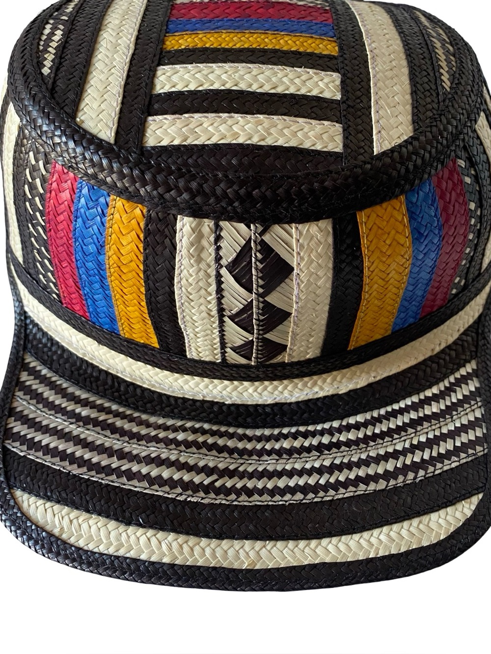 Colombian Handmade Straw Cap Adjust Unisex Woven Sombrero Colombiano Braided Hat - Picture 8 of 10